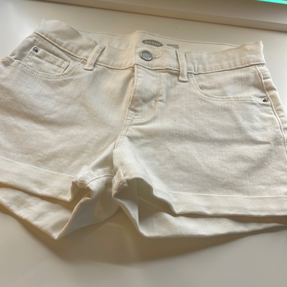 old navy white jean shorts